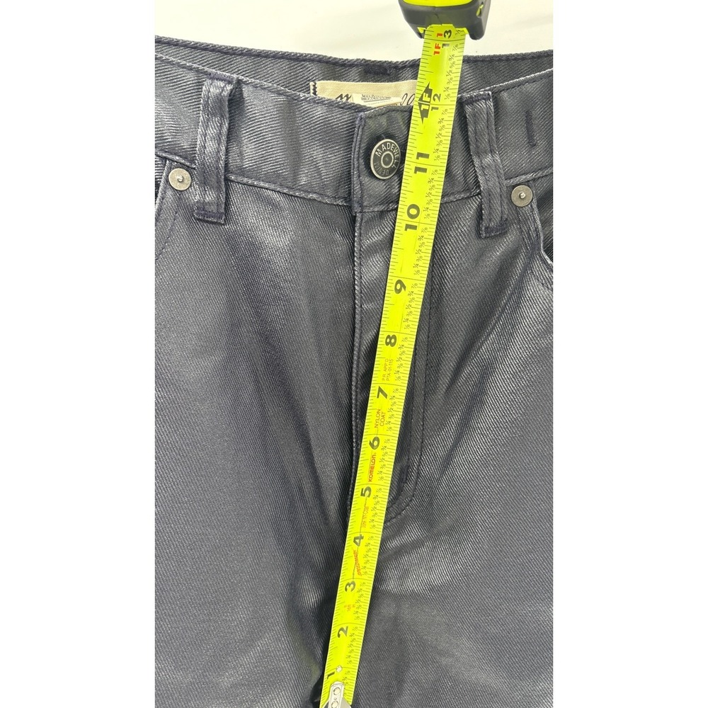 Madewell Jeans Coated Wax 90s Straight High Rise Women 28 Midnight Foil Blue New - Picture 9 of 14